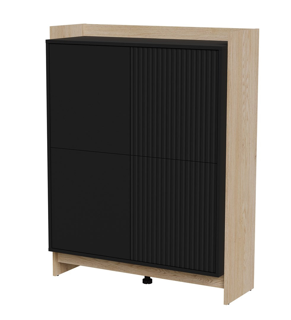 Cama PORTO Chest of Drawers 100 x 38 x 130 cm Oak/Black 100x38x130