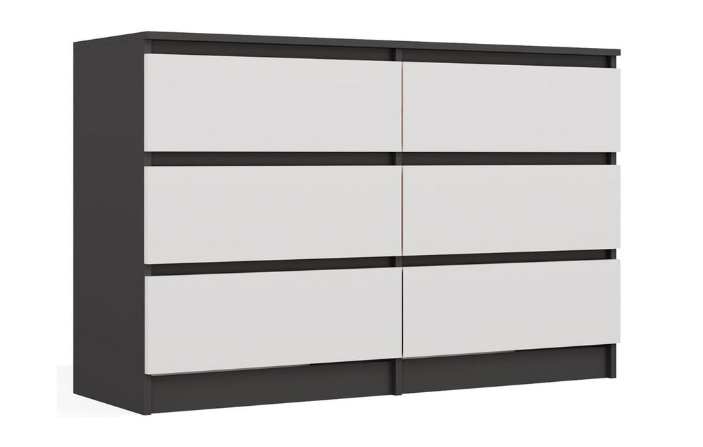 Malwa M6 Chest of Drawers 120 cm 6 Drawers Anthracite/White