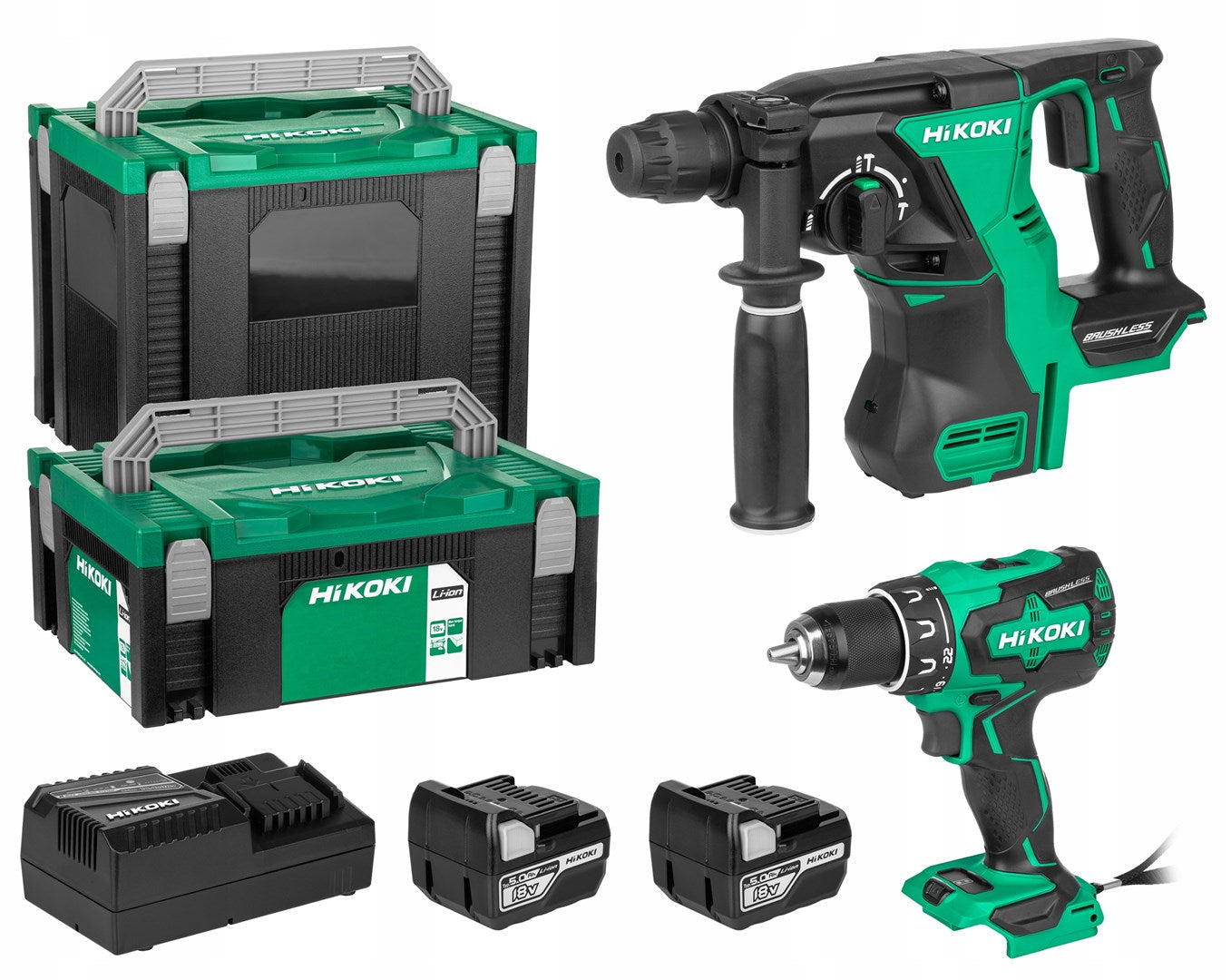 Kit 18V DS18DBS+DH18DBL 2x5Ah batteries