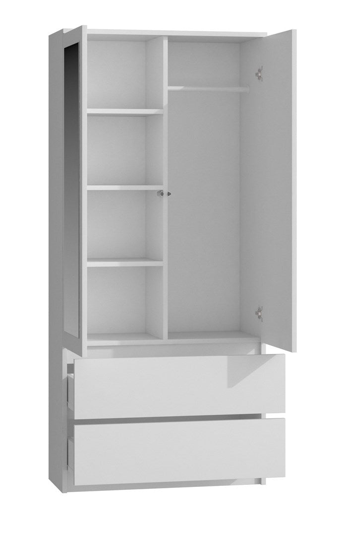 Topeshop SS-90 Wardrobe 2 Doors 5 Shelves White