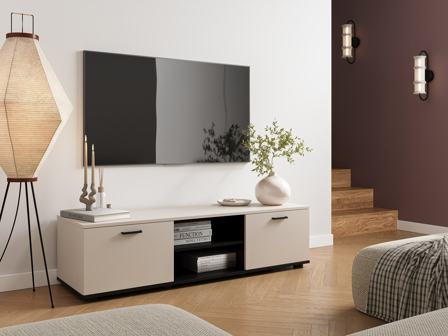 Cama SOHO TV Cabinet Cashmere + Black 140x43x37