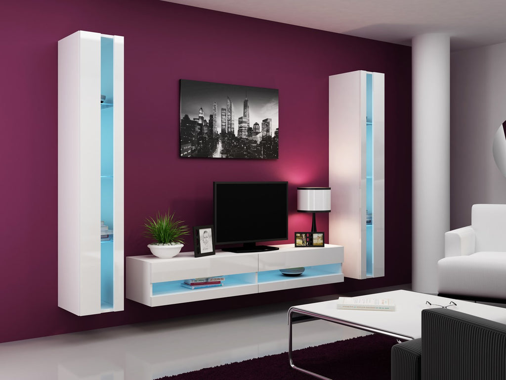 Cama VIGO NEW TV Stand 180x30x40 White/White Gloss
