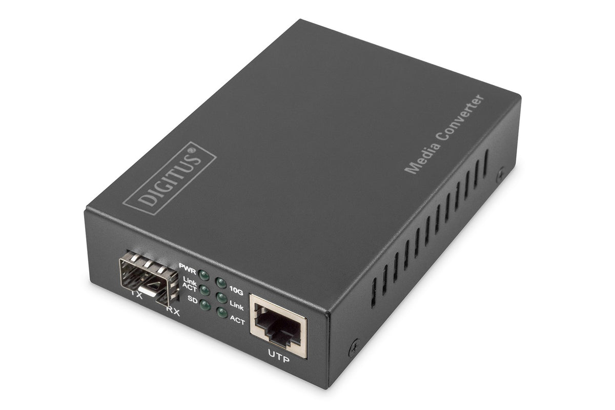DIGITUS DN-82211 Media Converter - 10 GigE, 5 GigE, 2.5 GigE - RJ-45/ SFP+ 1000Base-T 10GBase-T 10GBase-R 2.5GBase-T 5GBase-T 5GBase-R 2.5GBase-X