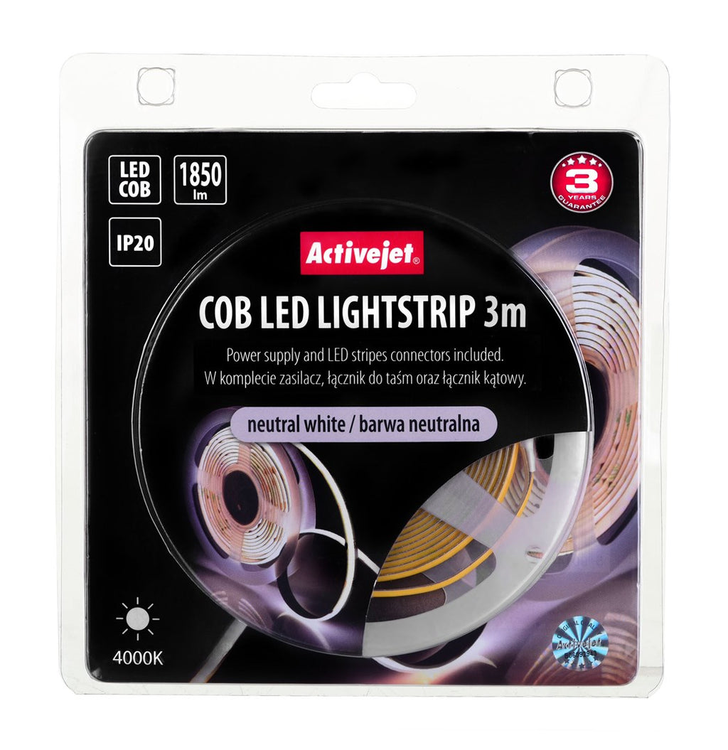 Activejet AJE-COB LED Strip Light 3 m Neutral White Indoor