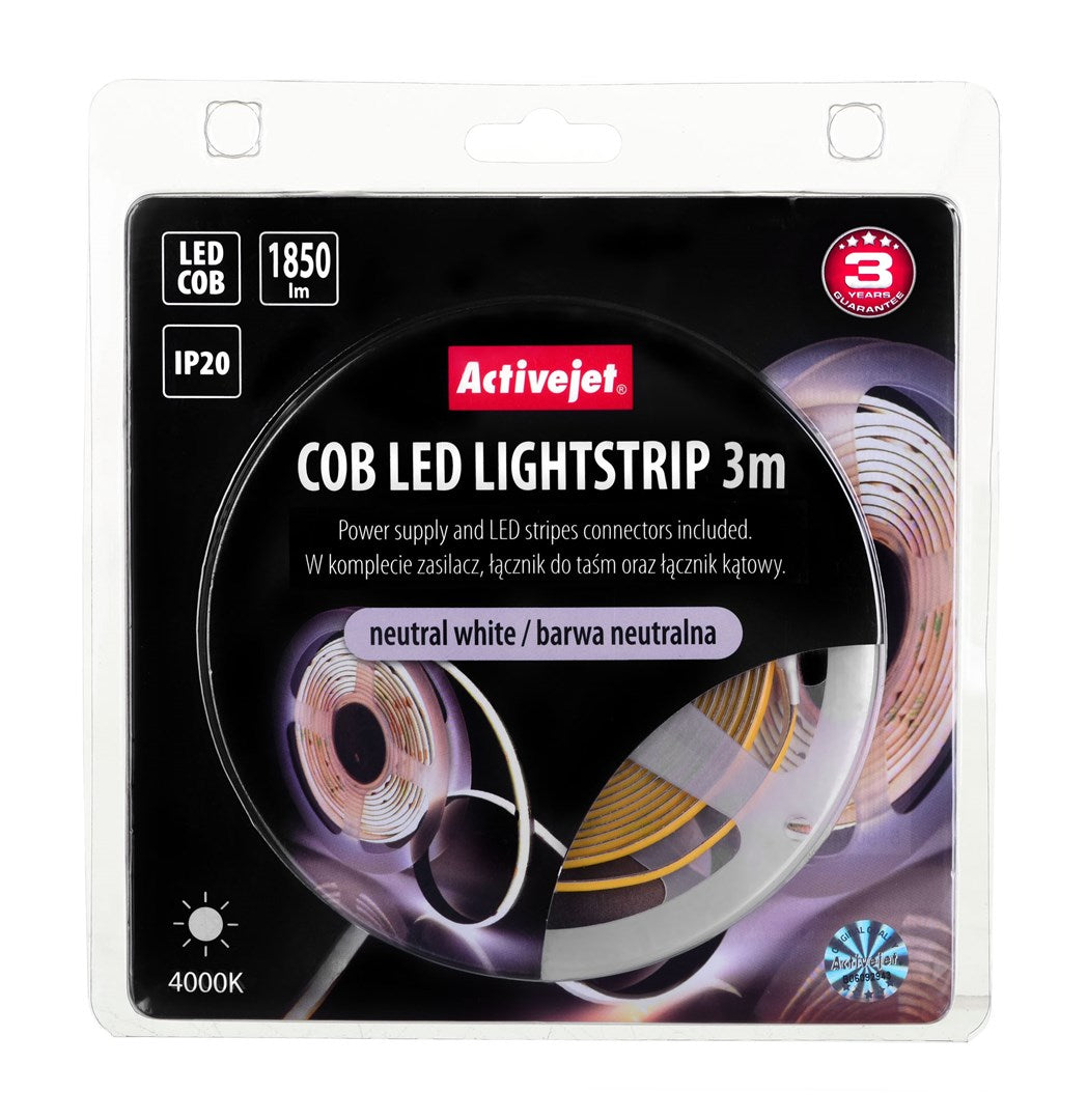 Activejet AJE-COB LED Strip Light 3 m Neutral White Indoor