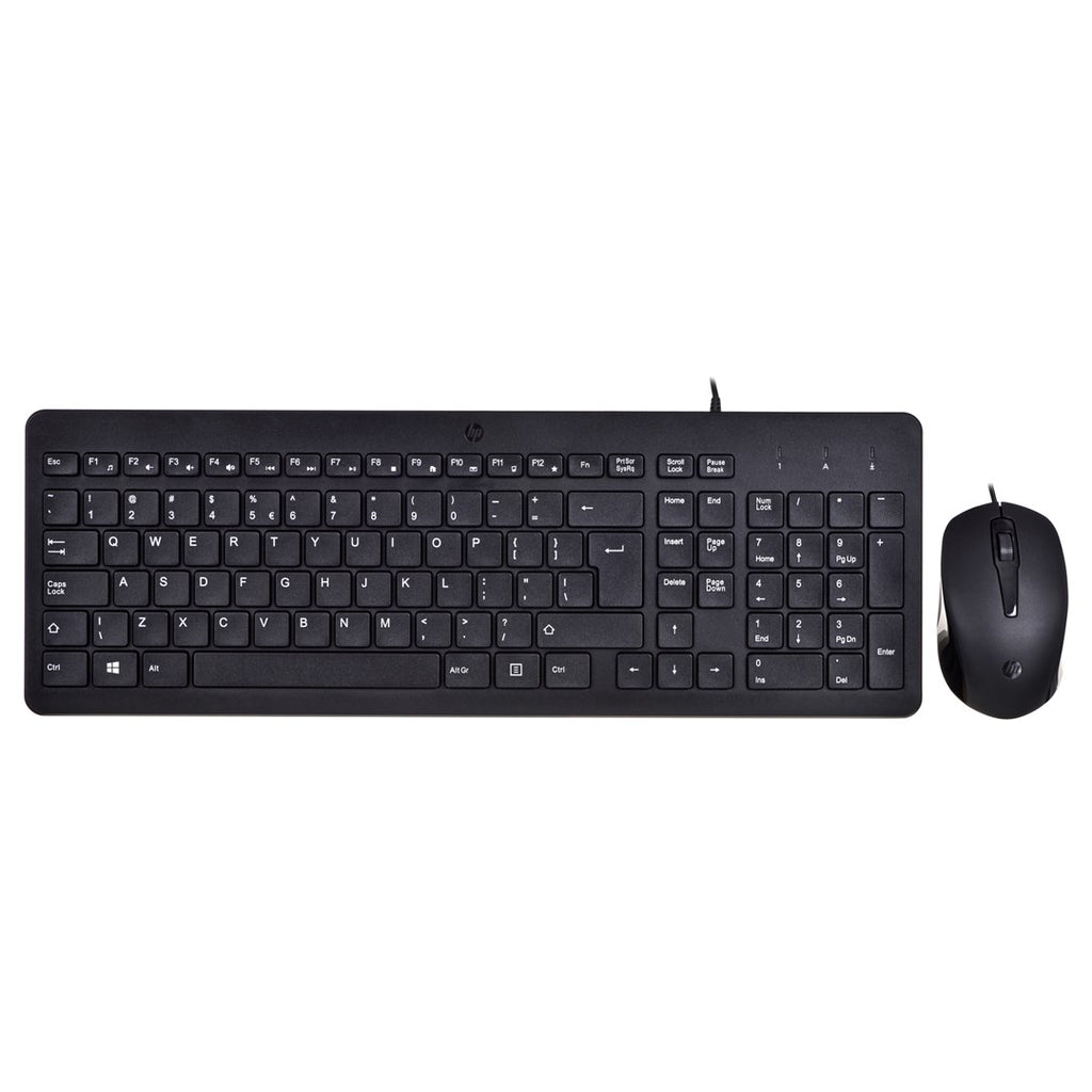 HP 150 - USB Keyboard and Mouse Set - QWERTY - Black - for HP Laptops - Model 240J7AA#ABB 15s
