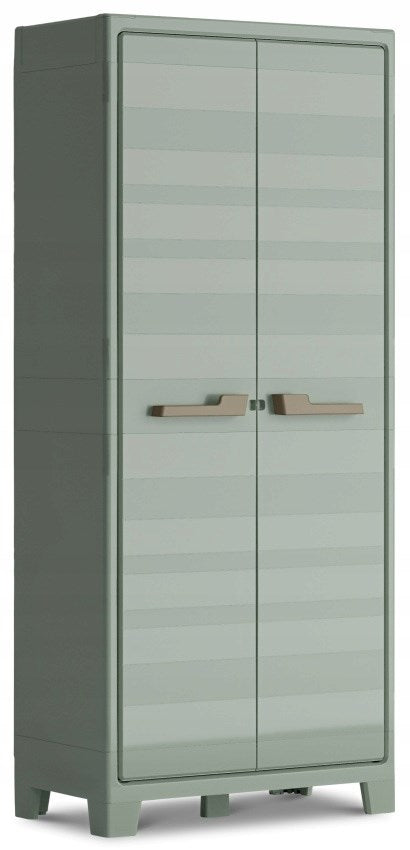 KETER High Wardrobe 80x44x182cm Green - Lockable with 4 Adjustable Shelves