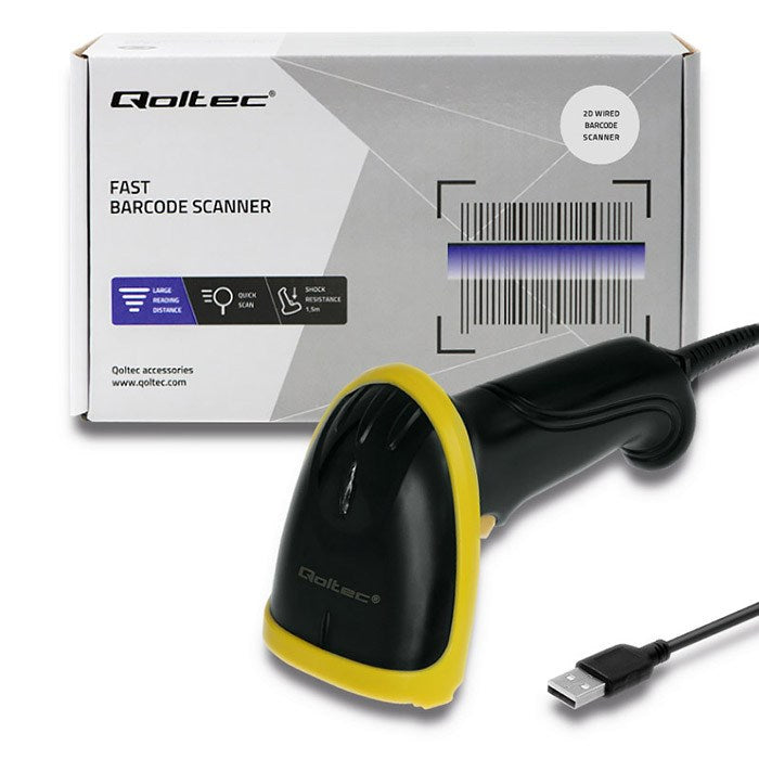 Qoltec 50867 Laser Reader 1D 2D USB Black