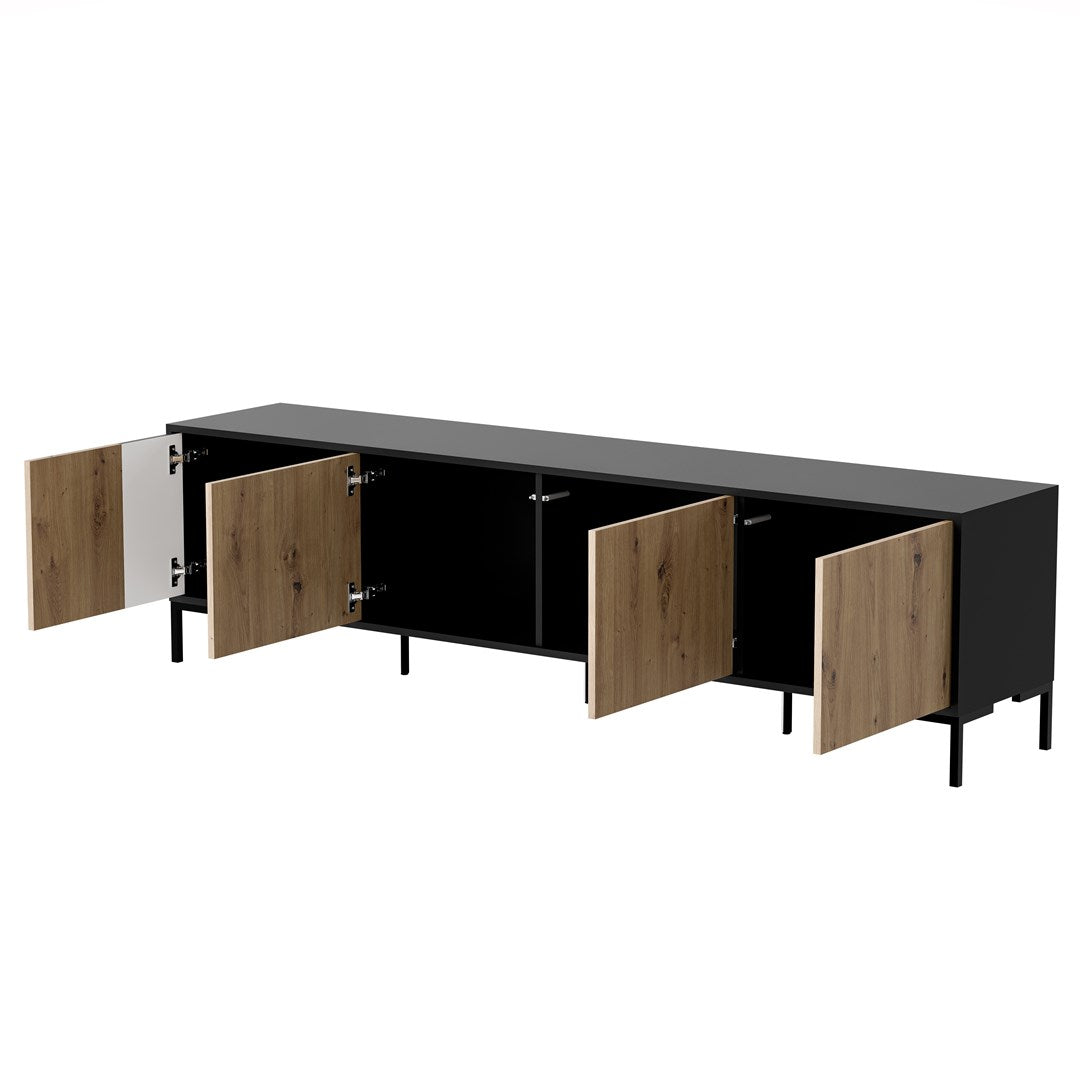 Cama MERCI RTV Cabinet 200x40x54 Black/Oak Artisan