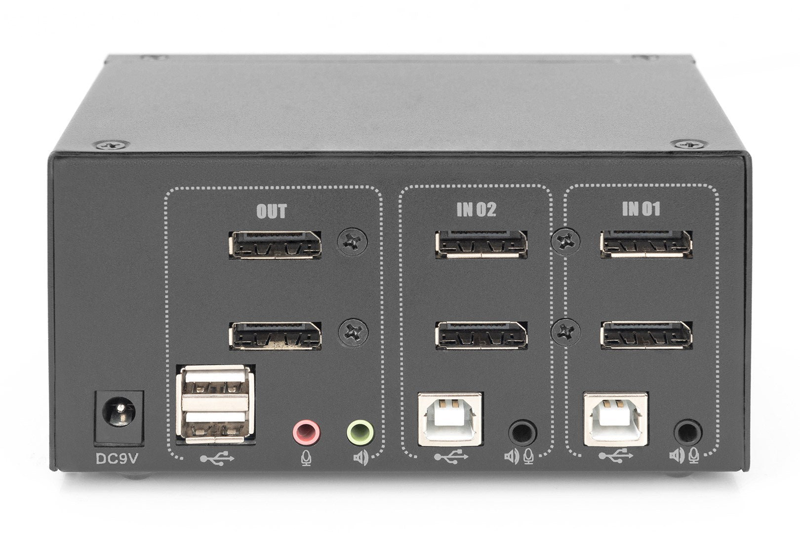 DIGITUS DS-12862 - KVM/Audio/USB Switch - 2 Ports - Desktop