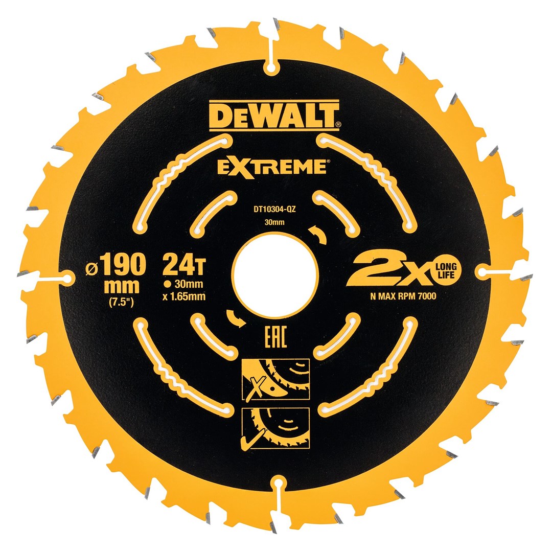 DeWALT Circular Saw Blade 190 mm 24 Teeth - DeWALT DT10399-QZ