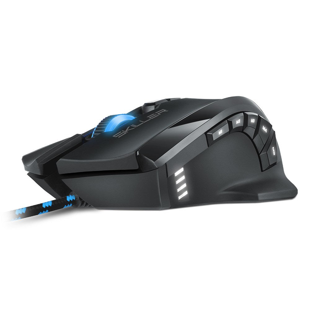 Sharkoon SKILLER SGM1 Optical Gaming Mouse - 12 Buttons - Wired - 10800 DPI
