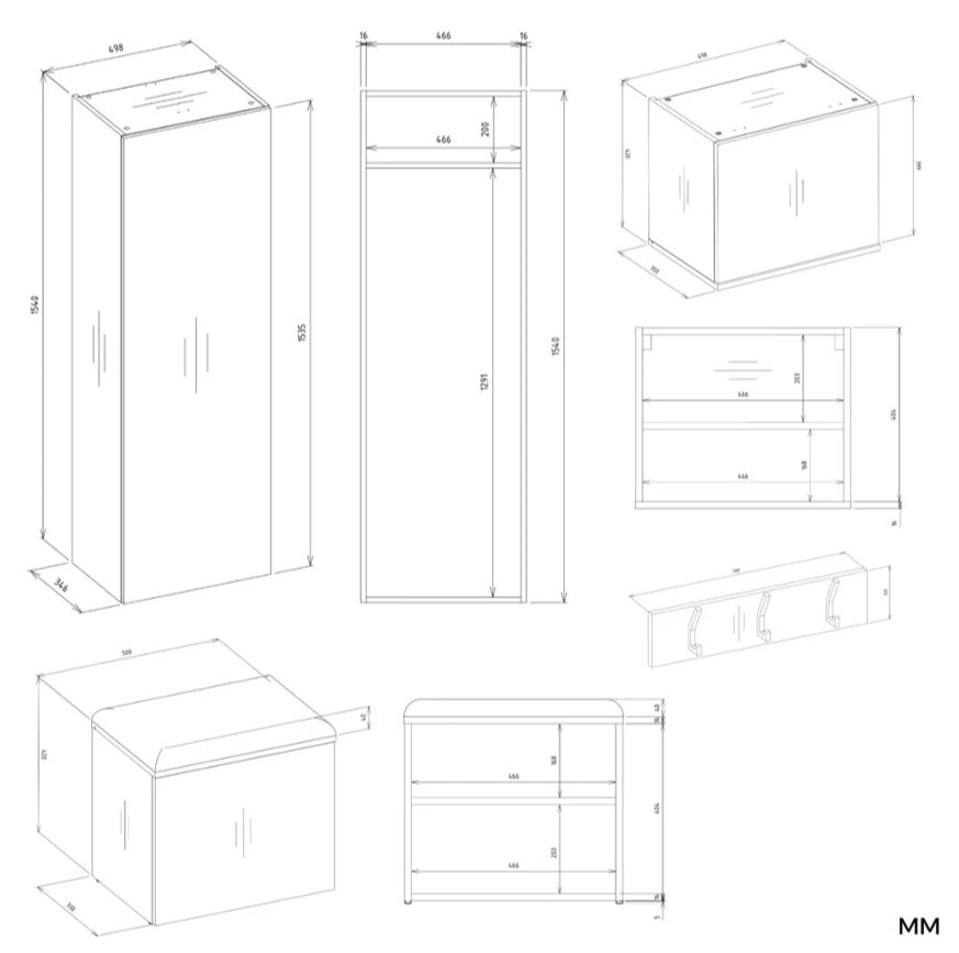 HAGA IV 3SZ1W Wardrobe – Artisan Oak