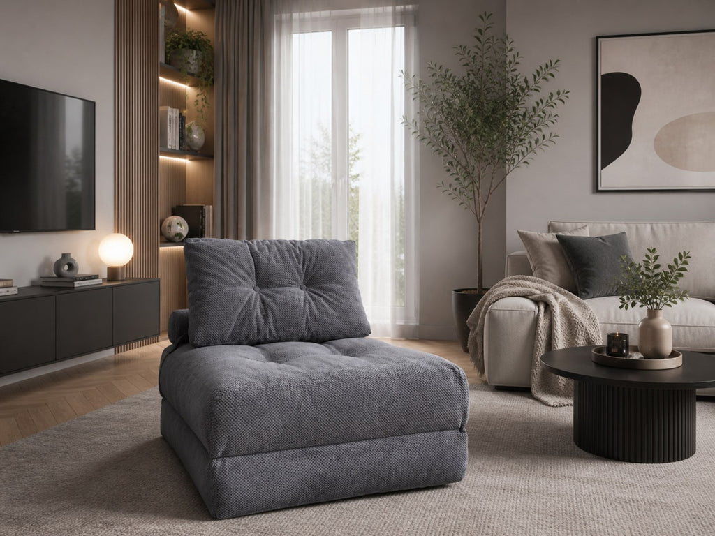 WOBA pouffe-mattress  dark grey
