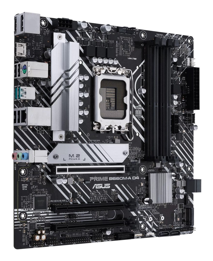 ASUS PRIME B660M-A D4-CSM - Intel - LGA 1700 - Intel® Celeron® - Intel® Core i3 - Intel® Core i5 - Intel® Core i7 - Intel® Core i9,... - DDR4-SDRAM - 128 GB - DIMM (90MB19K0-M1EAYC)