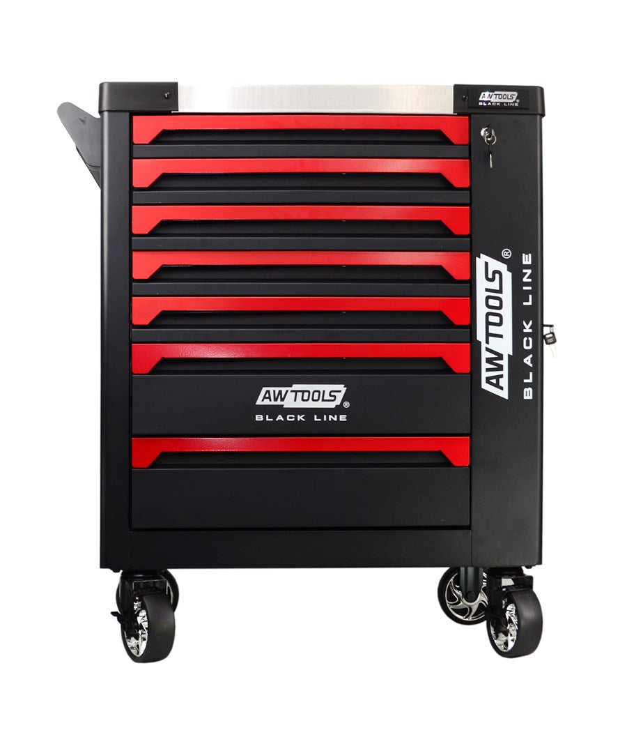 AWTOOLS Workshop Trolley 7 Drawers Side Cabinet 1250 mm Length 620 mm Width 870 mm Height Model 1123788