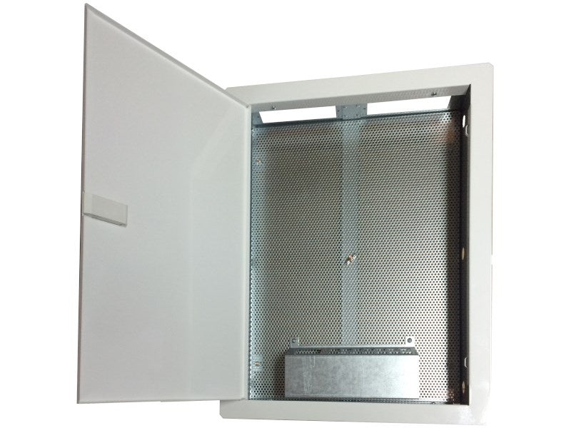 Enclosure / cabinet  multimedia 500x350x90  flush-mounted  perforated door  1 x gn. electric  14 x gn. Keystone ALANTEC