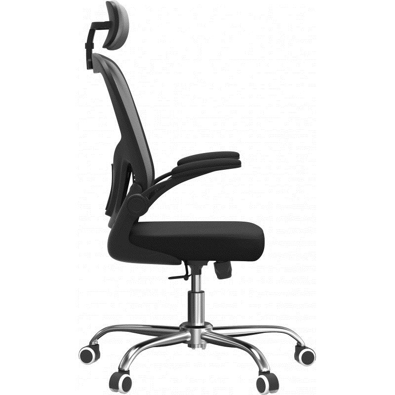Topeshop DORY Gray Office Chair with Padded Seat and Mesh Backrest