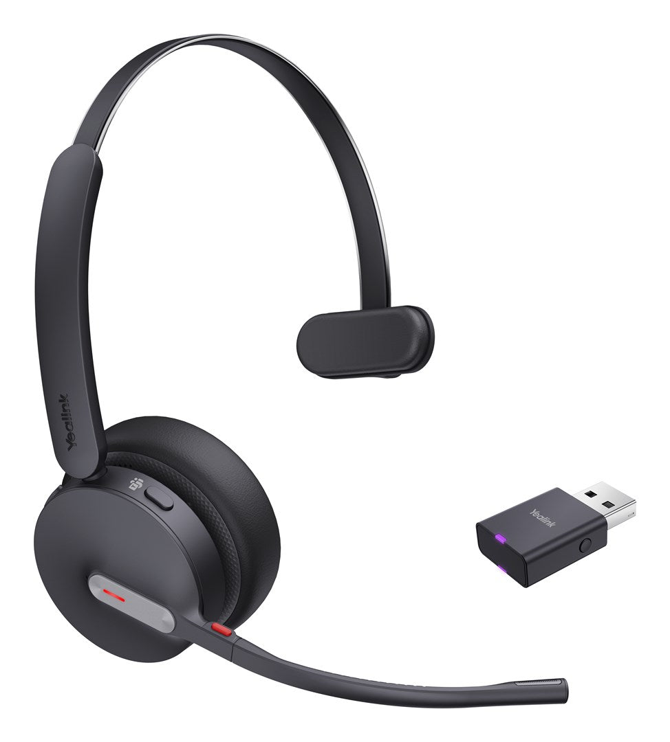Yealink WH64 Hybrid Mono Wireless Headset - Bluetooth - Office/Call Center - Black