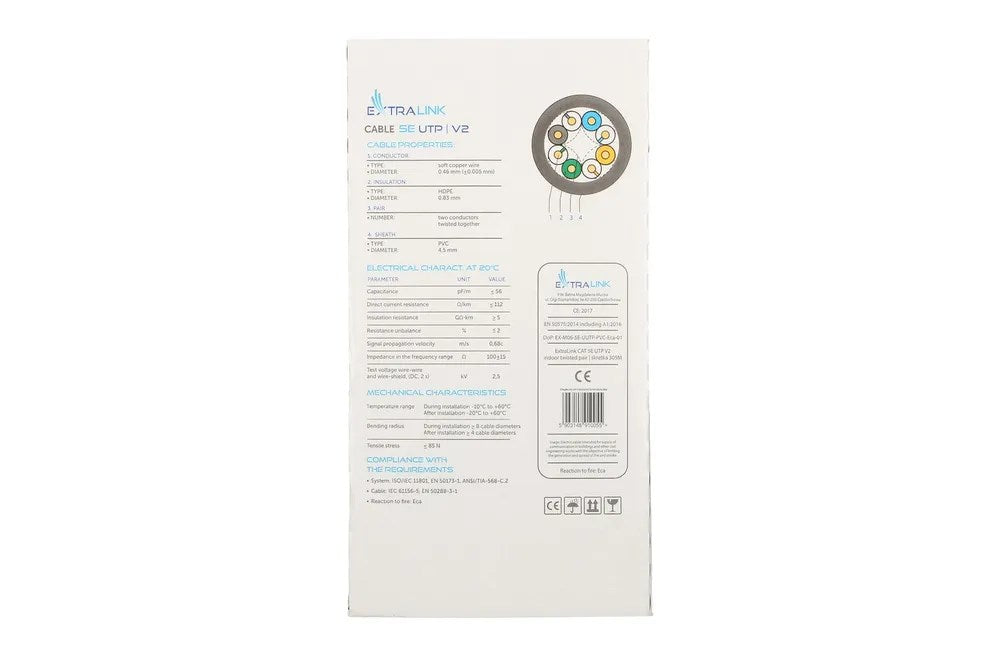 Extralink CAT5E UTP (U/UTP) V2 Internal Twisted-Pair Network Cable 305 m