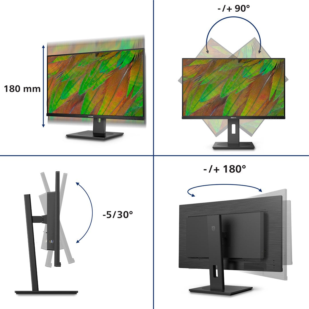 Philips 3000 Series 32B1N3800/00 31.5" 4K Ultra HD LCD Monitor Black