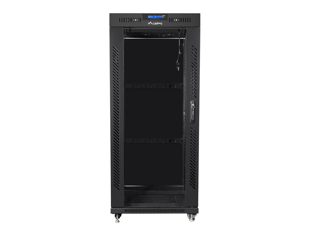 LANBERG Rack Cabinet 19 27U Floor Standing Black LCD Glass Door