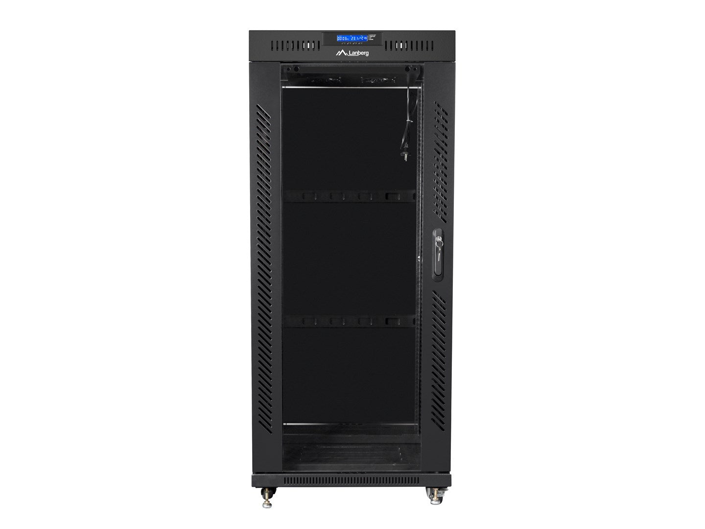 LANBERG Rack Cabinet 19 27U Floor Standing Black LCD Glass Door