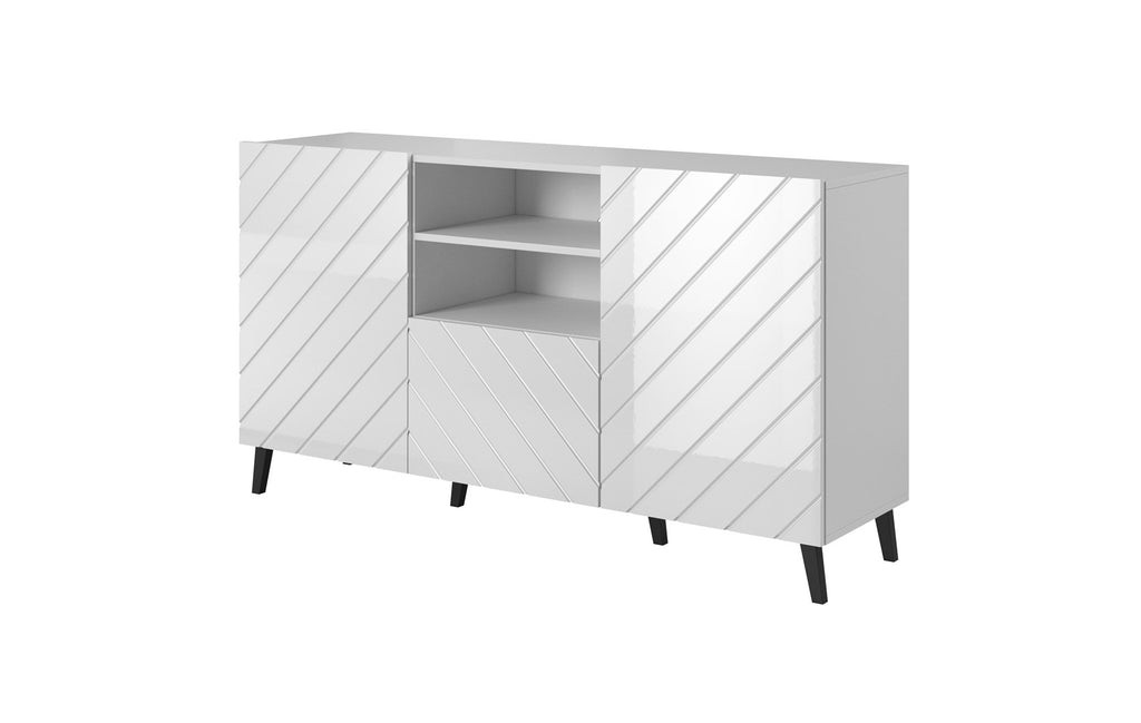 ABETO Chest of Drawers 150x42x82 White Gloss