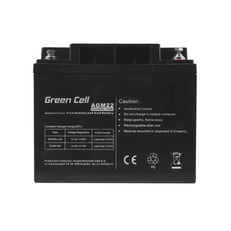 Green Cell AGM22 UPS Battery Sealed Lead Acid (VRLA) 12 V 40 Ah
