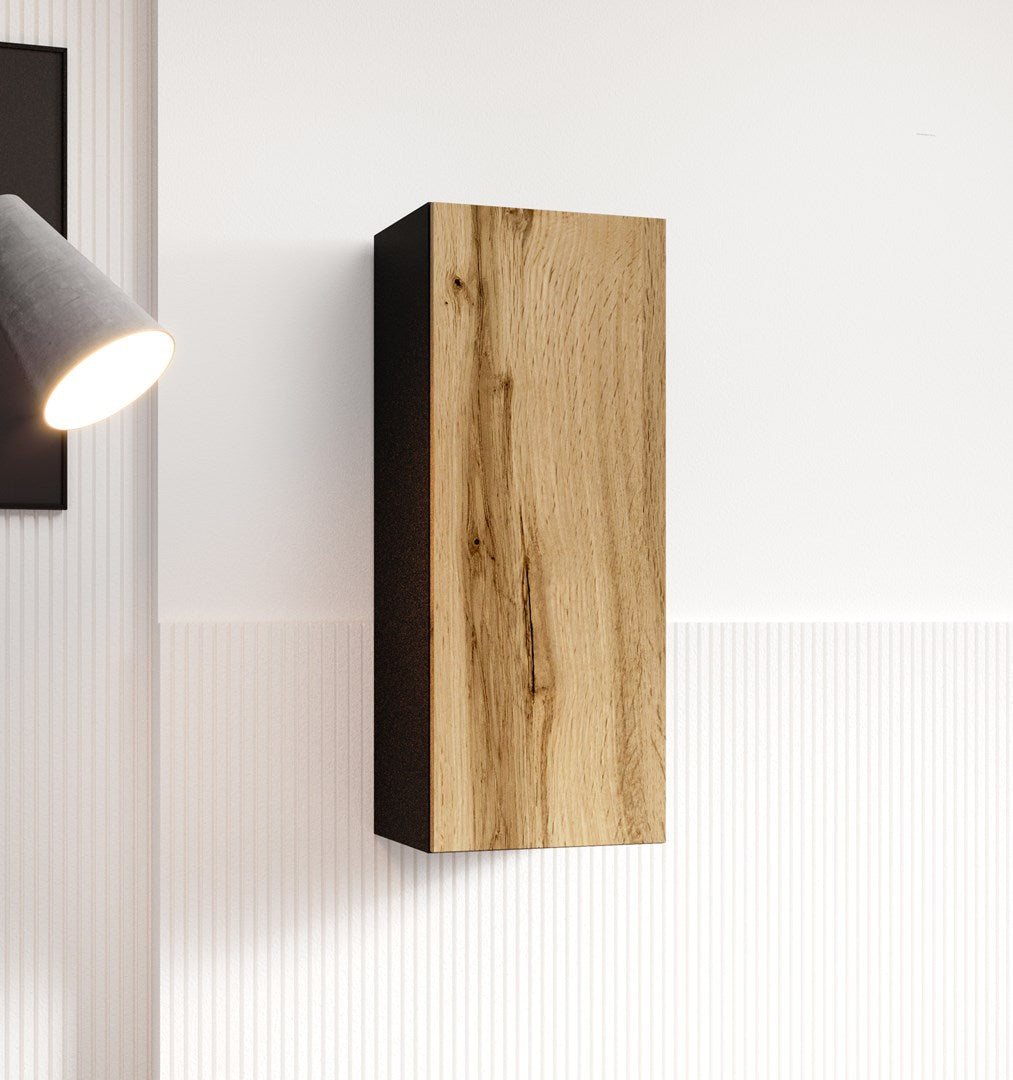 Cama Full Cabinet VIGO 90 90/35/32 Black/Wotan Oak
