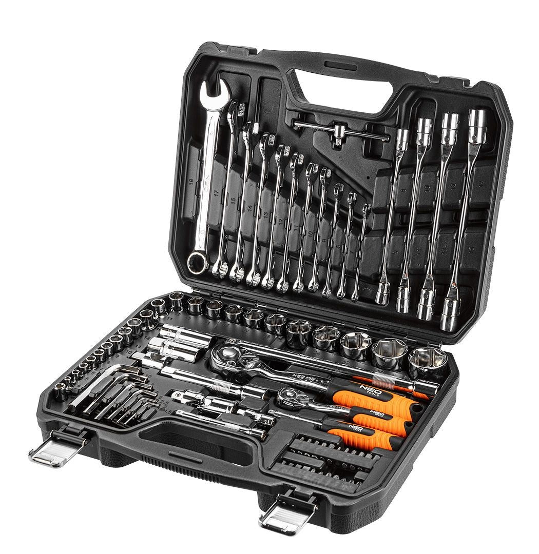 Socket Wrench Set 1/4 1/2 77 pcs CrV for Various Sizes