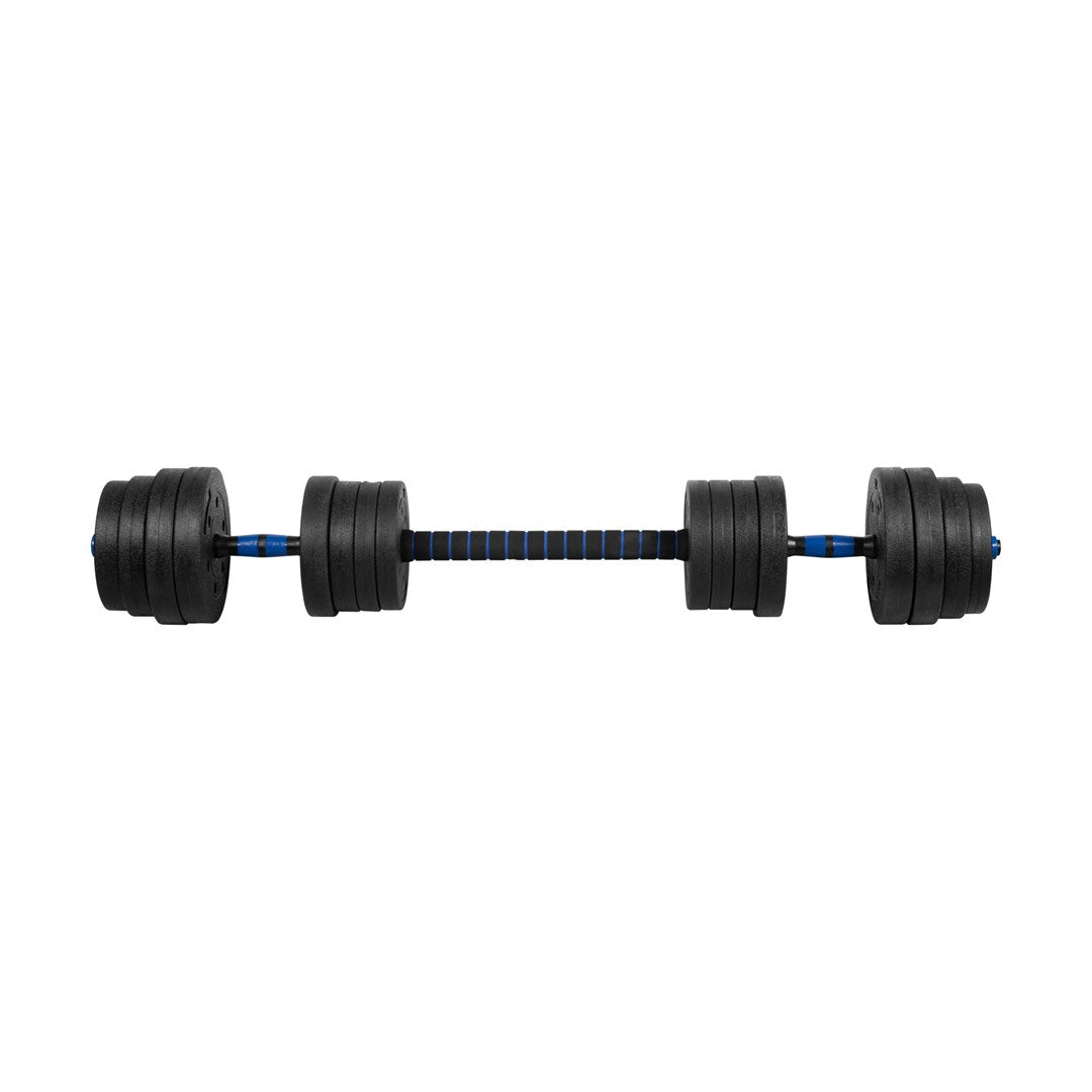 REBEL ACTIVE Adjustable Bituminous Dumbbells 2x15 kg with Connector