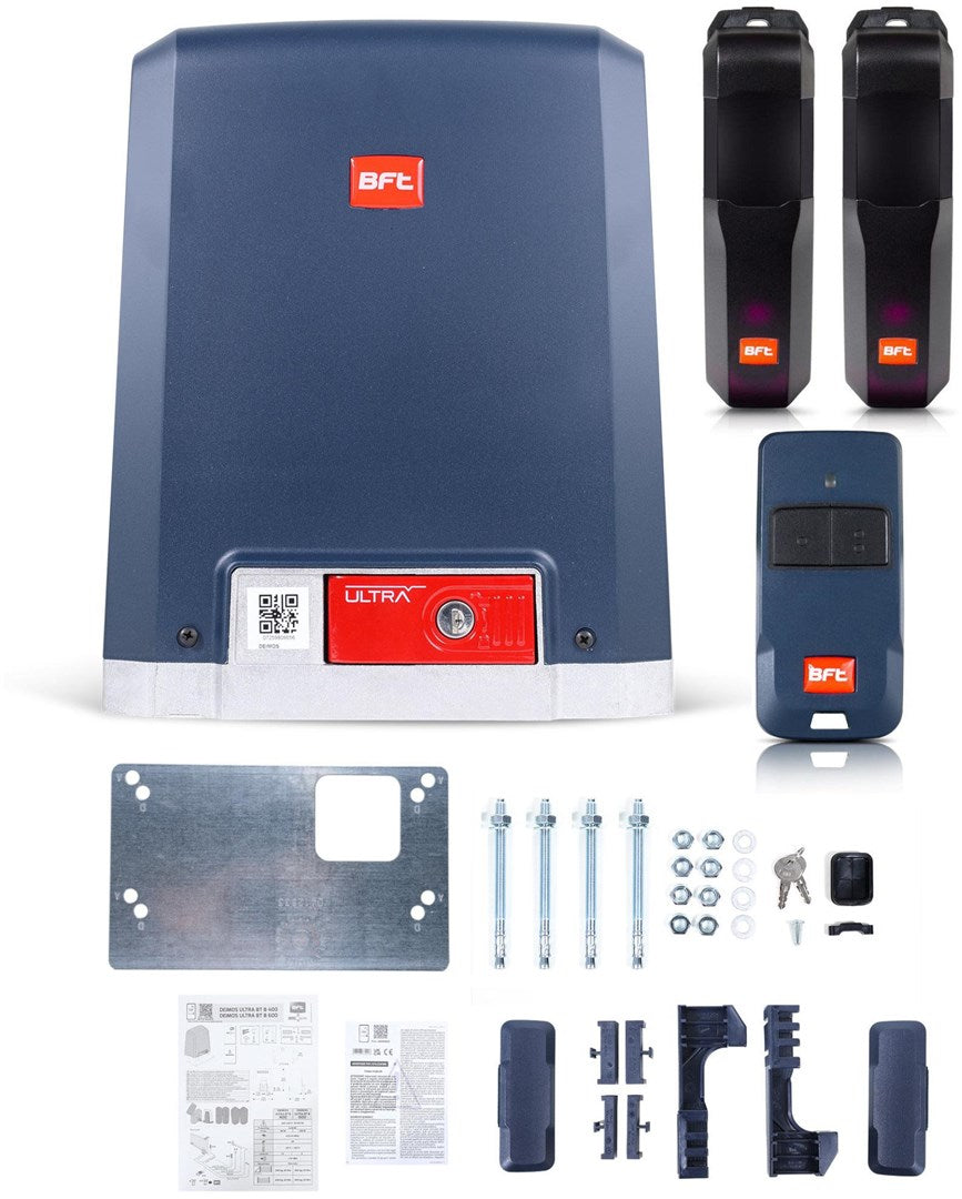 BFT Gate Automation Kit for Sliding Gates, Max Weight 400 kg, Model 2618207