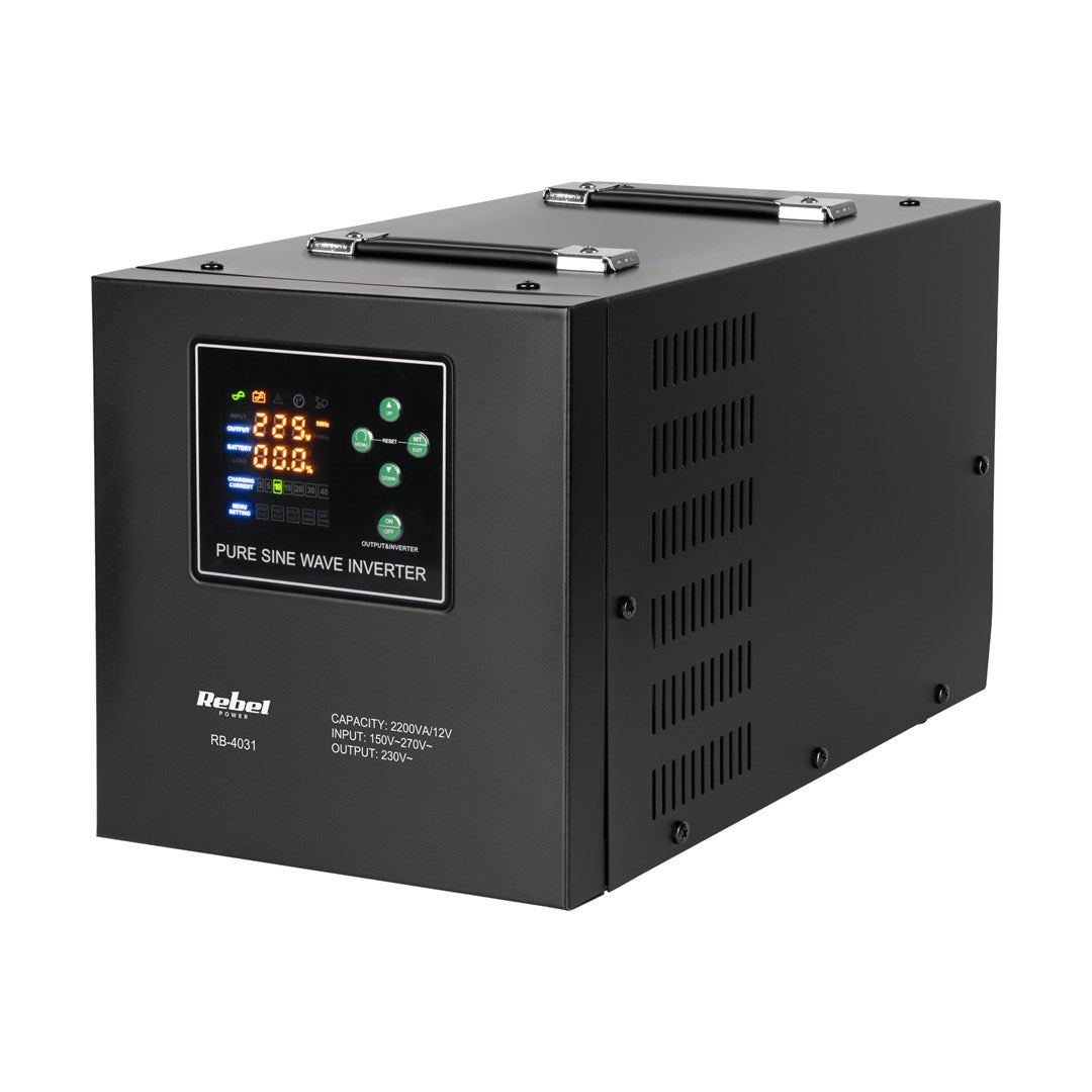 Rebel UPS POWER-2200-LFP4 2200VA/1600W Pure Sine Wave Inverter 12V 230V