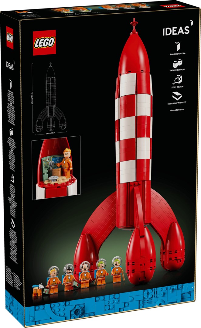 LEGO IDEAS Building Blocks 21367 Tintin Moon Rocket - 1283 Pieces - 6 Minifigures - Ages 18+