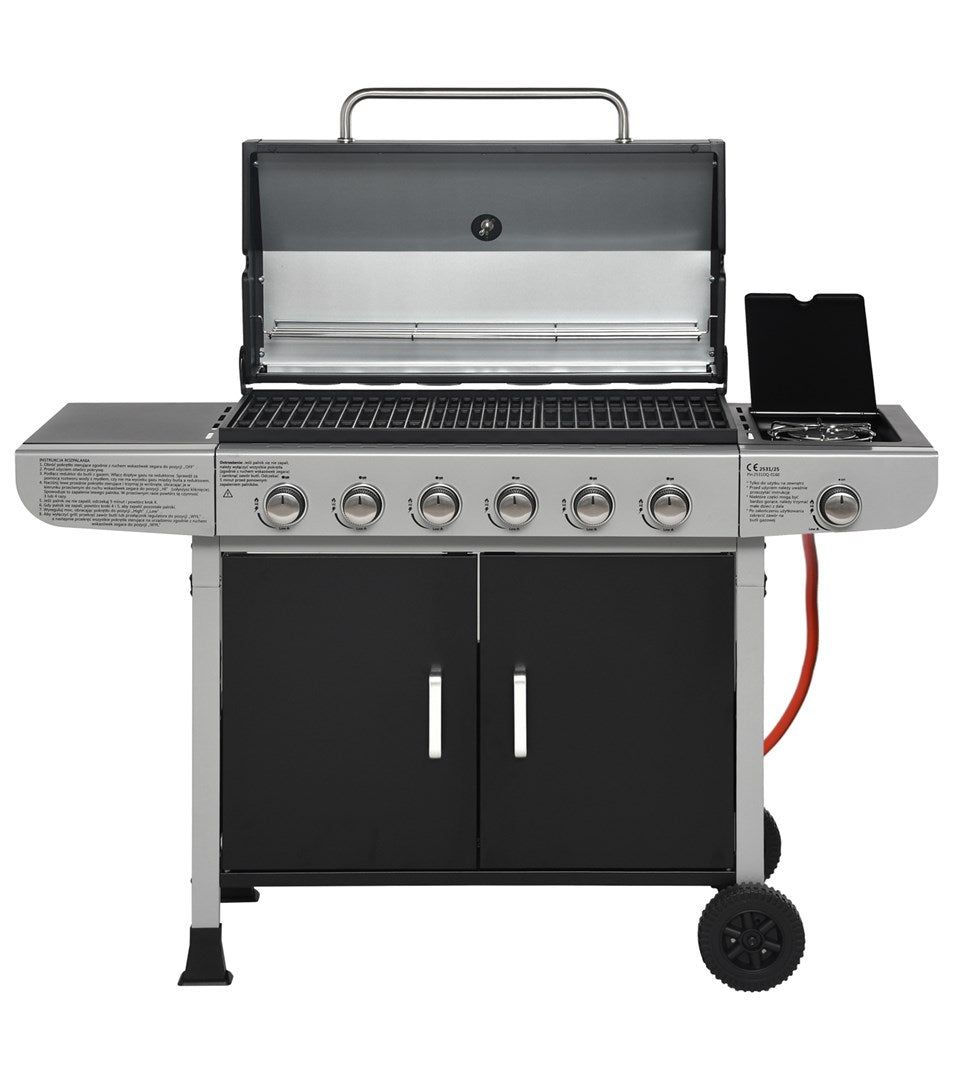 Ravanson Gas Barbecue GO-6 15.1 kW with Cast Iron Grate and 6 Cooking Zones