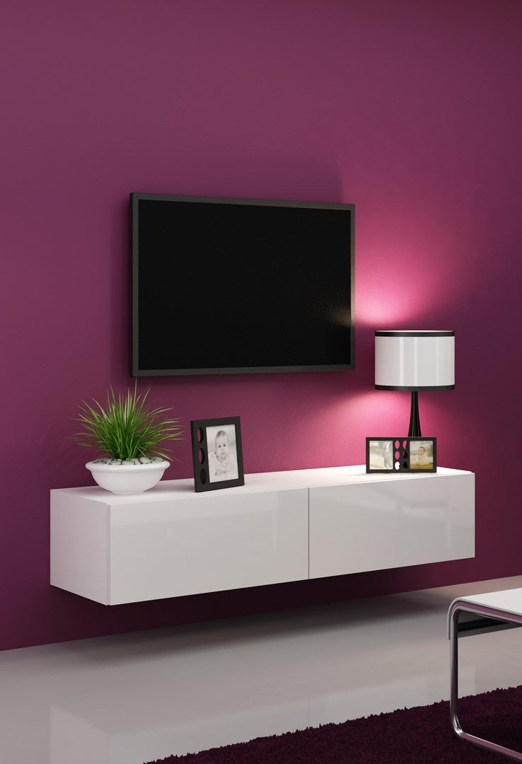 VIGO TV Stand 140 cm White Gloss RTV VIGO140