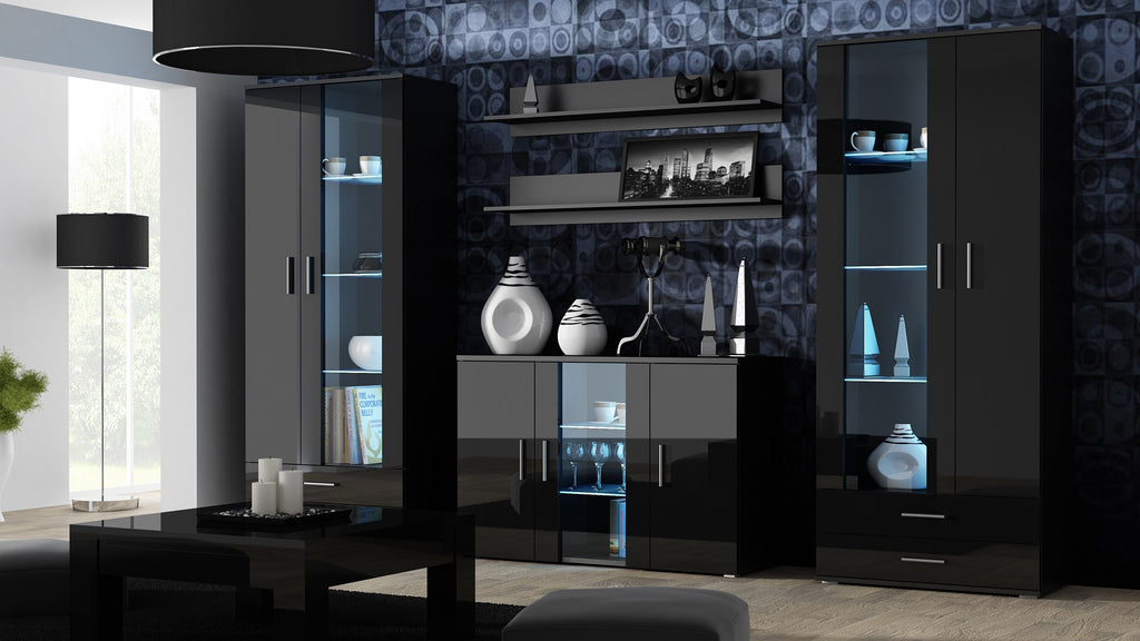 Cama Sideboard 120 cm SOHO S7 Black/Black Gloss