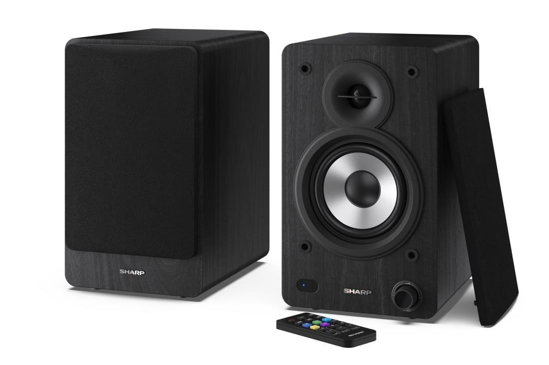 Sharp Bookshelf Speakers 2-way Black Wired & Wireless 60 W