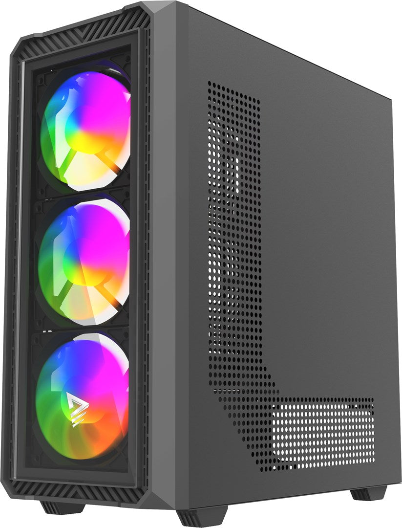 Savio Noctis Glass RGB Cube Black PC Case Micro ATX ATX