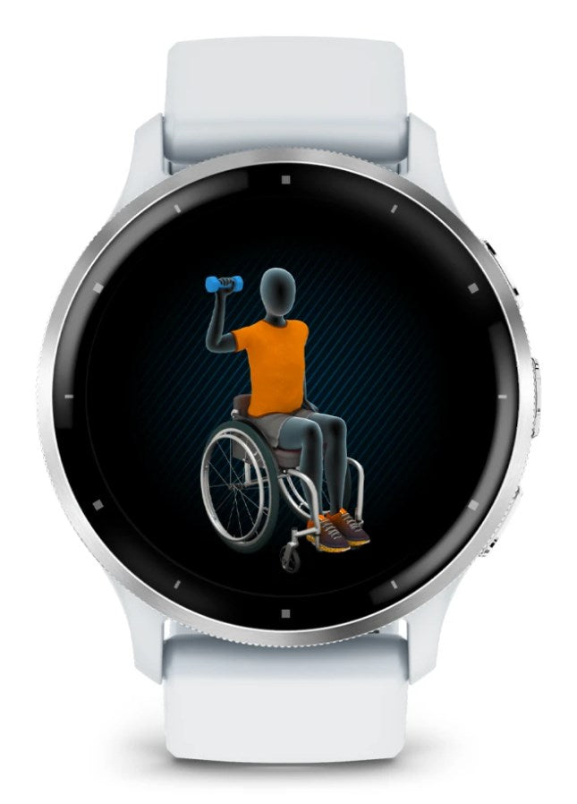 Garmin Venu 3 - 45 mm - verstärktes Polymer Whitestone - intelligente Uhr mit Band - Silikon - Handgelenkgröße: 135-200 mm - Anzeige 3,54 cm (1,4") - 8GB - Bluetooth, ANT+, Wi-Fi - 30 g (010-02784-00)