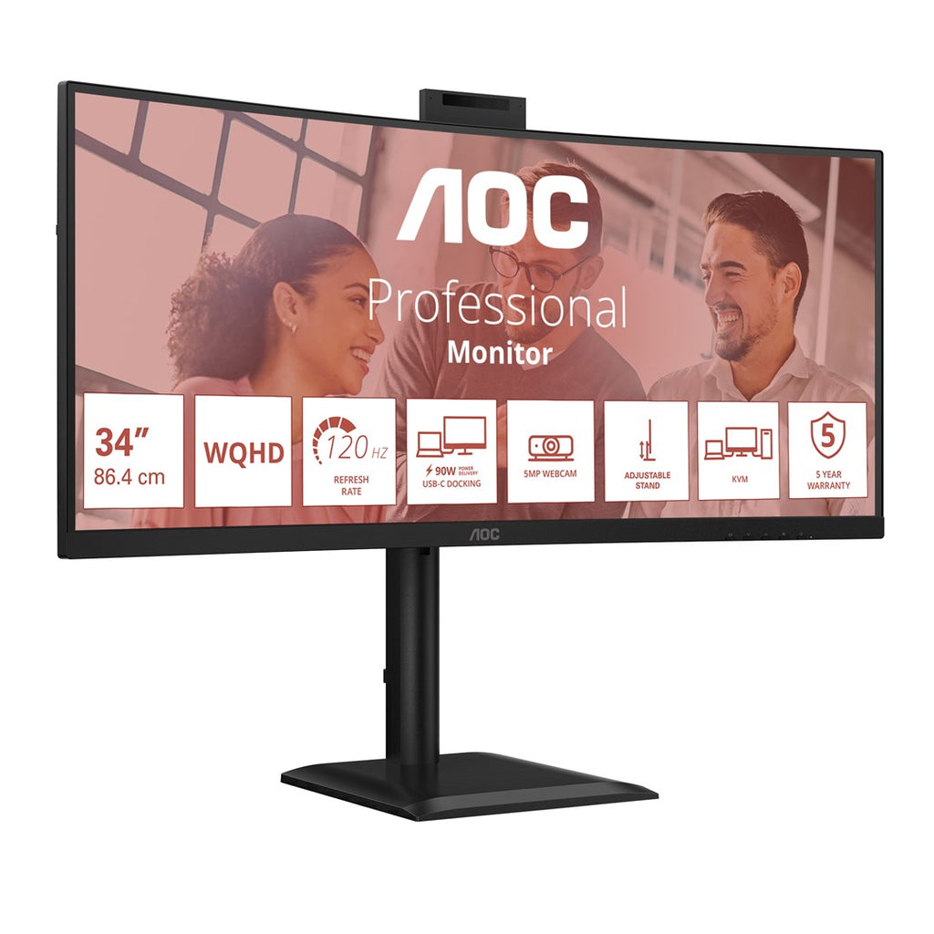 AOC CU34E4CW/75 Computer Monitor 34" 3440 x 1440 Black