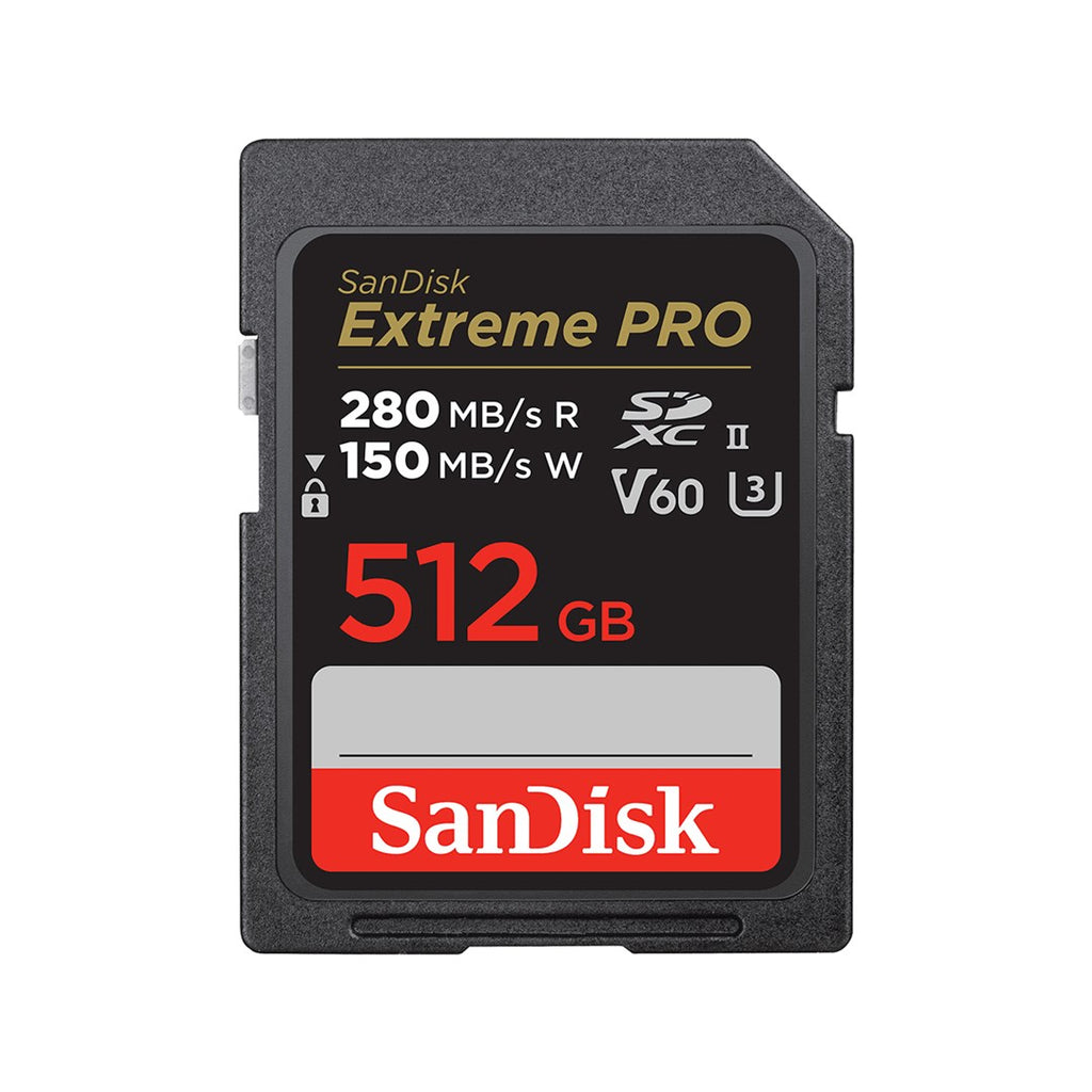 SanDisk Extreme Pro - Flash Memory Card - 512GB - V60/ UHS-II U3/ Class10 - SDXC UHS-II - SDSDXEP-512 G-GN4IN