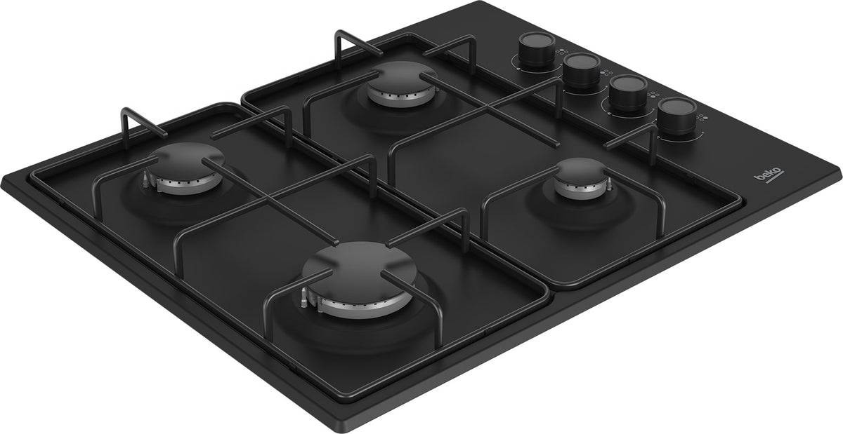Beko HIBG64120SB 60 cm Gas Hob with Side Knob Controls
