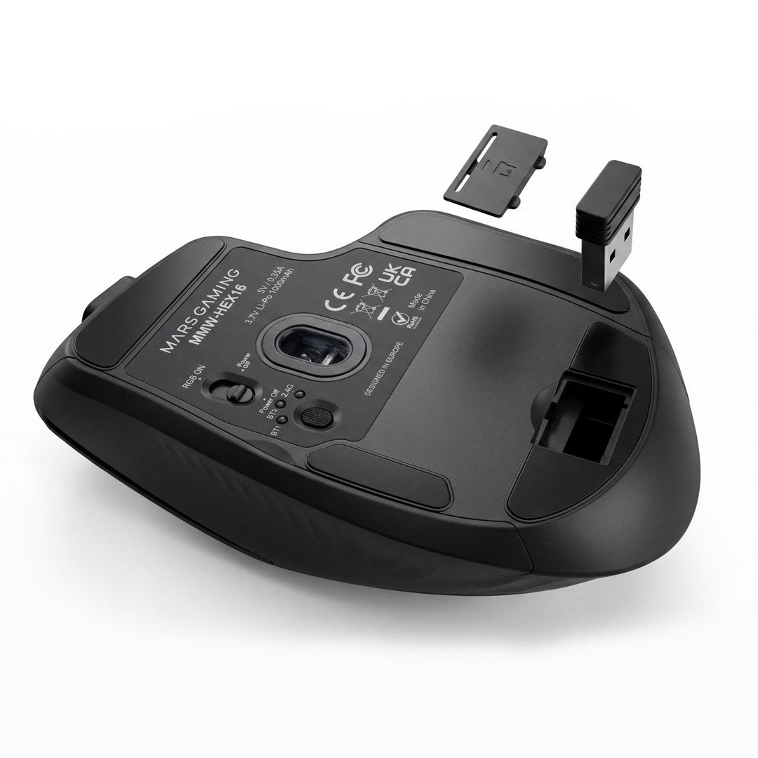 Mars Gaming MMWHEX16 mouse Right-hand Bluetooth Optical 24000 DPI