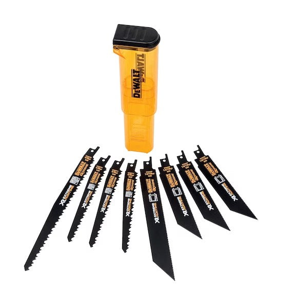 DeWalt Reciprocating Saw Blades Set 8 Pieces 160 mm Length 30 mm Width Model 1459312