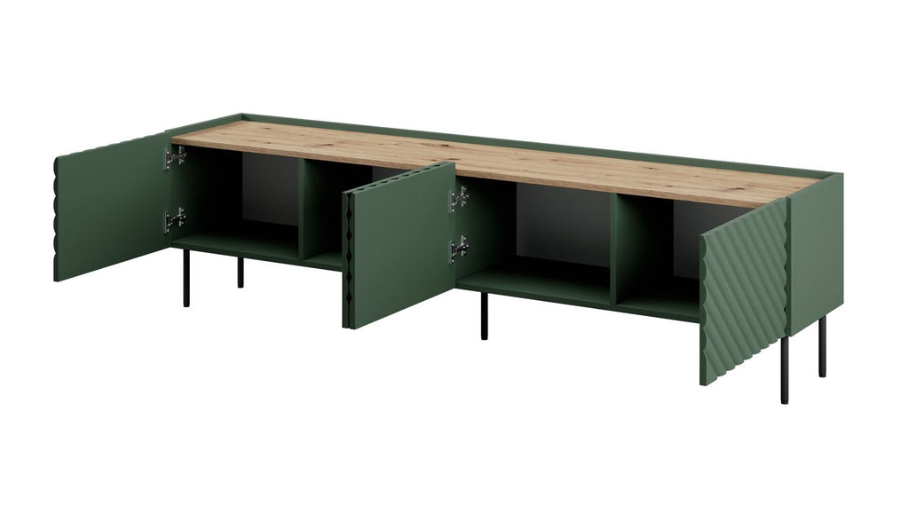 4D RTV Cabinet ONDA 200x40xH54.35 Green (Standing or Wall Mounted)