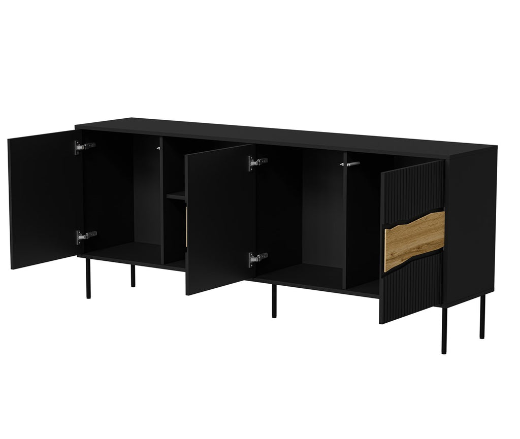 Cama INSERTO 3D1W Chest of Drawers 190 x 40 x 80 cm Black + LED 190x40x80