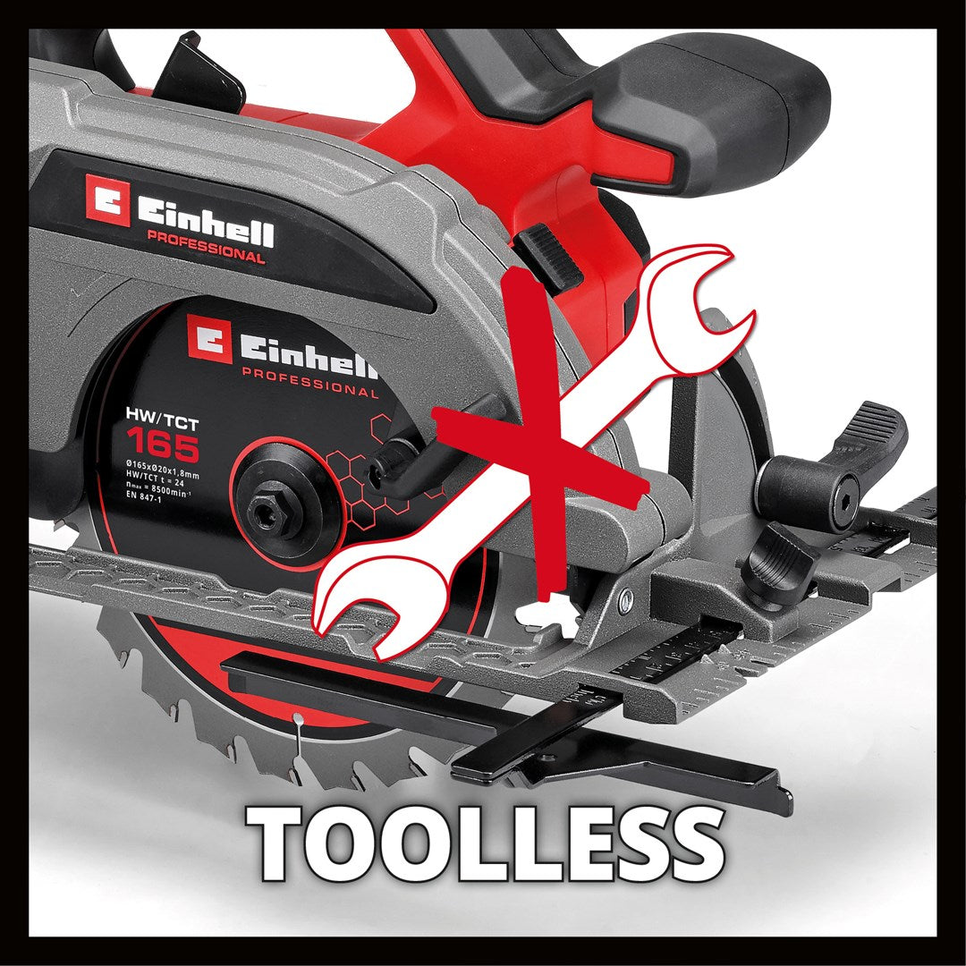 Einhell Cordless Circular Saw TP CS 18/165 Li BL SOLO 5000 RPM 16.5 cm Blade