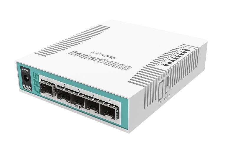 MikroTik Network Switch CRS106-1C-5S, 5 Gigabit Ethernet Ports, PoE, 400 MHz Processor, White